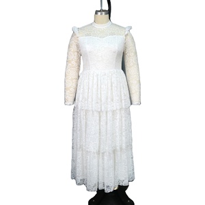black dress white lace trim Mable Lace Trim Mini Dress main image 0