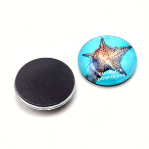 Custom 3D Round Glass Cabochon Personalizable Travel Pictures of Dominica <b>Fridge</b> Crystal Magnet - Product Image 3