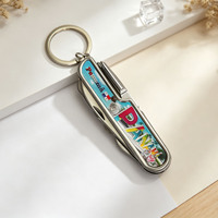 Couteau multifonction pliant de poche 11-en-1 personnalisé avec logo, porte-clés, artisanat métallique, souvenir, vente en gros