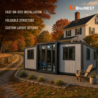 BlocNEST Maison Conteneur de Luxe Extensible, Kit de Maison Modulaire Préfabriquée en Acier pour Résidence Familiale, Camping et Vacances