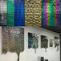 Panneau mural et de plafond en acier inoxydable corrugué de série 300, personnalisé, 201, 304, 316, laminé, feuille colorée à effet d'ondulation d'eau
