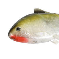 Leurre de pêche en plastique souple artificiel, design de queue de poisson en fibre réaliste, 24 cm, 202 g, appât coulissant