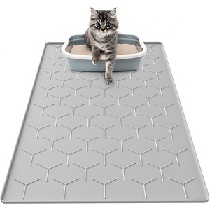 SITABI Alfombrilla Grande de Silicona <span class=keywords><strong>para</strong></span> Arena de Gatos - 34"x22" Impermeable y Antiderrames, Diseño de Panal de Abeja de Doble Capa <span class=keywords><strong>para</strong></span> Evitar la Dispersión - Product Image 1
