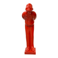 Statue en résine de fibre de verre personnalisée, couleur rouge, homme en position de prière, grande sculpture en fibre de verre d'extérieur à vendre