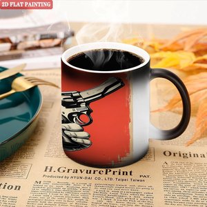 Frosted Black 11oz Ceramic Mug Heat Color Changing <b>Magic</b> <b>Cup</b> Colleague Birthday Gift - Product Image 5