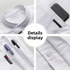 Abbigliamento da lavoro estivo da uomo di fascia alta francese divise da Chef a maniche corte in tessuto sgualciato per cucina panetteria alberghi - Product Image 2