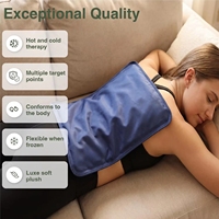 Grande Compresse de Gel Flexible Chaud & Froid en Taffetas de Polyester 20x30cm pour Blessures et Douleurs Dorsales Réutilisable Anti-Odeur avec Fermeture Éclair Douce