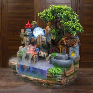 Ywbeyond โถปลาหินสำหรับตกแต่งโต๊ะ,โหลน้ำพุเรซินสำหรับโต๊ะสำนักงานตกแต่งผนังบ้าน - Product Image 4