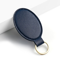 Porte-clés ovale en cuir PU personnalisable avec logo, en métal, vierge, pour sublimation, accessoires pour sac de voyage