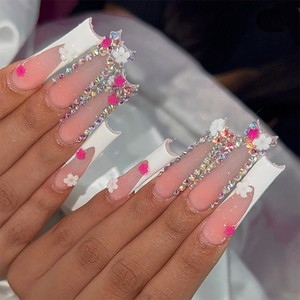 Bán Buôn Châu Âu Mỹ Phong Cách Pháp Móng Tay Bow Hoa 24Pcs Kim Cương Ngành Công Nghiệp Nặng Nail Báo Chí Ứng Dụng - Product Image 6
