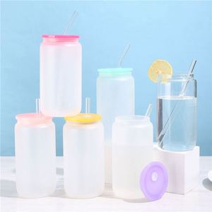 BPA Free 16Oz <b>Drinking</b> <b>Plastic</b> Colored Jelly <b>Plastic</b> Can Outdoor Travel Acrylic Coffee Mug for UV DTF Wraps - Product Image 3