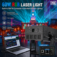 Projecteur laser professionnel RGB 60W pour extérieur IP66 avec option Pangolin FB4 pour concerts, festivals et spectacles emblématiques