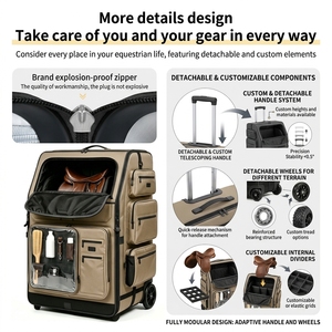 Sac de transport portable pour chevaux avec roulettes, grande capacité, en polyester, pour le rangement de la selle et du matériel d'équitation - Product Image 2