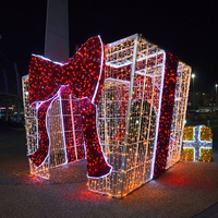 Boîtes cadeaux de Noël géantes de luxe pour l'extérieur, boules de Noël pour centres commerciaux, décorations de jardin