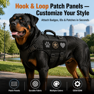Dropshipping 900D Oxford Robuster MOLLE-Gurtband Wasserflaschenhalter Hundemarkenhalter Taktische Hundeweste für Outdoor-Hunde - Product Image 1