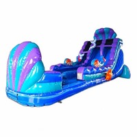 Tobogán Acuático Inflable de Doble Carril Mermaids Cove de 18 pies, Uso Comercial, Material de PVC