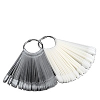 Vente chaude : 50 échantillons de couleurs d'ongles transparents en forme d'éventail pour présentation d'art des ongles
