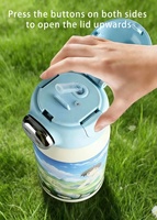 Nouvelle Bouteille Intelligente Électronique Anti-Fuite 2026 pour Enfants avec Déverrouillage par Reconnaissance Faciale, en Acier Inoxydable 316, Gobelet Isotherme Sous Vide de 600 ml avec Couvercle à Paille