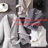 Peignoir unisexe en coton à poils coupés, de luxe, pour hôtel et spa, personnalisable pour hommes et femmes