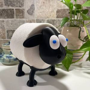 Portable dessin animé mouton porte-papier toilette rouleau organisateur maison décoratif stockage de tissus créatif rouleau support - Product Image 4