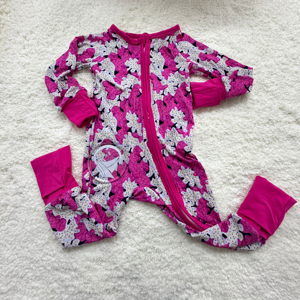 Yy Whatnot Sofort Lieferbar 95% Bambus 5% Spandex Gestrickter Zweiwege-Reißverschluss Mystery Pyjama-Set Box Kleinkind Baby Urlaubs-Motiv - Product Image 3