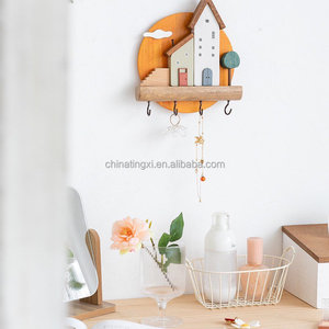 Décoration murale mignonne <span class=keywords><strong>clé</strong></span> <span class=keywords><strong>en</strong></span> <span class=keywords><strong>bois</strong></span> support de rangement entrée crochet mural petit cadre de <span class=keywords><strong>maison</strong></span> - Product Image 6