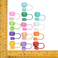 Capuchon de paille universel en PVC souple polygonal de 10 mm, personnalisé, anti-poussière, 3D, coloré, réutilisable, accessoires pour boissons