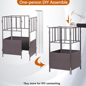 JH-Mech Mangeoire à foin extérieure de 120 gallons de capacité pour le fourrage du bétail Support à foin robuste multifonctionnel et durable stable - Product Image 5