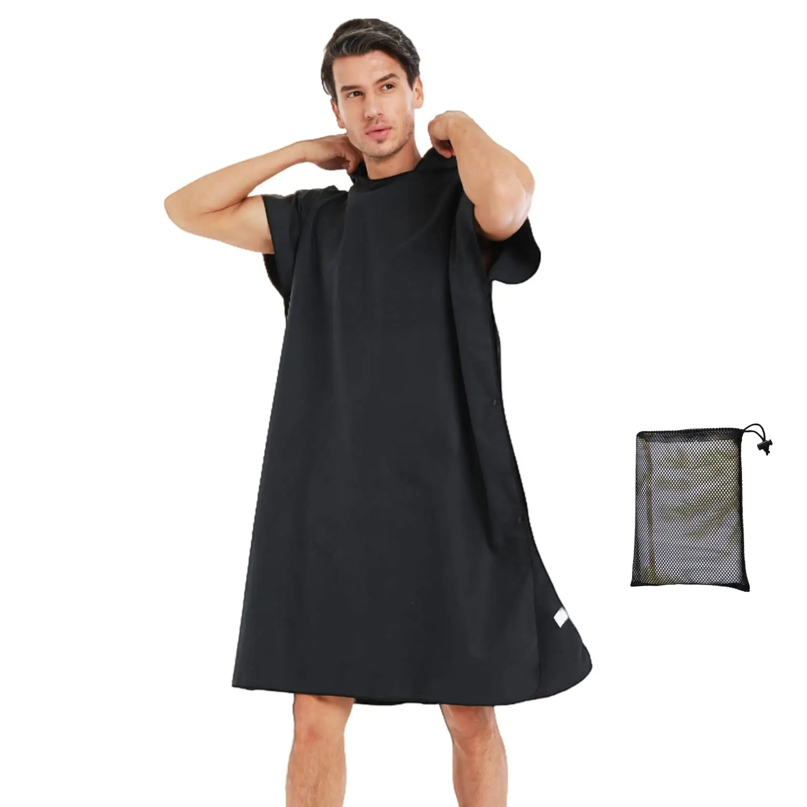 Robes de plage à imprimé numérique personnalisées, Poncho à capuche de Surf 100% coton à séchage rapide