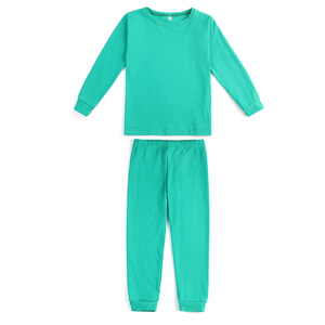 Winter Hochwertige Schlichte Baumwoll-Schlafbekleidung Zweiteiliger Kinder-Pyjama Jungen und Mädchen Schlafanzug-Sets - Product Image 5