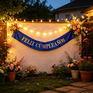 Fascia Blu 'Buon Compleanno' con Lettere Iridescenti, Eleganti Decorazioni per Feste, Confezione da 12 Pezzi - Product Image 5