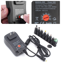 Adaptateur secteur certifié CE ROHS 30W, entrée 110V-240V, chargeur de bureau à commutation 2.0A, système de sécurité à protections multiples