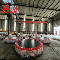 Nouveau design de trampoline rond à bungee pour quatre personnes avec remorque mobile, facile et pratique à déplacer, intérieur/extérieur, pour enfants
