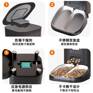 Distributeur de nourriture intelligent pour animaux de compagnie, grande capacité 6L, avec contrôle par application et écran LCD pour chats et chiens - Product Image 2