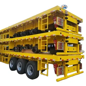 3-осный грузовой автомобиль и прицеп, грузовой прицеп с плоской платформой, грузоподъемность 40-60 тонн, 20/40 футов, контейнер, бортовой грузовик, прицеп