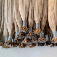Extensions de cheveux à la kératine de couleur claire Nano Extensions de cheveux Cabello Perles de nanoring russes naturelles Anneau Nano Extensions de cheveux doublement étirées