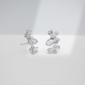 custom plata 925 silver Baguette Cut zirconia earring gold plated summer unique hypoallergenic geometric fashion stud earrings - Product Image 5