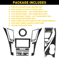 11 pièces Kit de décoration intérieure panneau de Console centrale couvercle en Fiber de carbone adapté pour Skyline nissan Infiniti Q50 V37 Q50S Q60 2014-2025