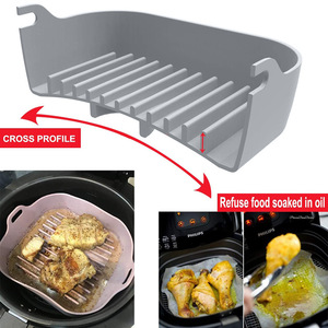 Customizable Reusable Thick Rectangle <strong>Silicone</strong> Oven <strong>Dishes</strong> Pans <strong>Air</strong> Trier <strong>Air</strong> <strong>Fryer</strong> Pots Safe <strong>for</strong> Microwave Pizza Food Safe - Product Image 5