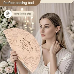 Tùy Chỉnh Thân Thiện Với Môi Cầm Tay Quạt Tre Sơn Khắc Cá Nhân Người Hâm Mộ Đám Cưới Với Tên Gỗ Tay Fan Hâm Mộ - Product Image 3