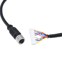 Conector M12, Cable de soldadura codificado de 12 Pines, conector hembra recto, Terminal de arnés de cables, conector electrónico impermeable