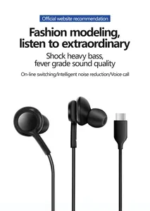 Écouteurs filaires de type C pour Samsung <span class=keywords><strong>Galaxy</strong></span> S24 S23 S22 <span class=keywords><strong>S21</strong></span> Ultra Plus Fe, écouteurs intra-auriculaires 3,5 mm pour A54 A34 A53, accessoires pour téléphone - Product Image 2