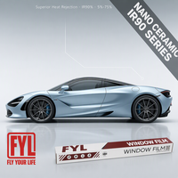 Film teinté pour vitres de voiture FYL Nano Céramique à haute réjection de chaleur, Film pour vitres FYL Nano Céramique IR90, VLT20-80% Lumière Visible HD
