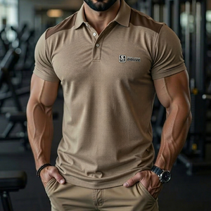 Camisa de Golf para Hombre, Estilo Safari, Ecológica, de Algodón/Fibra de Bambú, Sublimada, Manga Corta, con Botones, Personalizable - Product Image 1