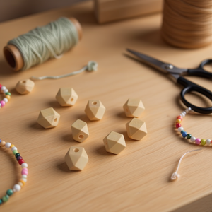 Perline ottagonali in legno Ilan da 12 mm per progetti artigianali - Product Image 3