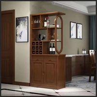 Meuble Bar à Vin Mural Modulaire de Luxe Minimaliste Moderne en Bois Massif, Durable et Écologique pour Cave à Vin Domestique ou Villa