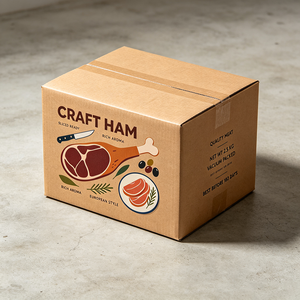 Caja de Cartón Corrugado Kraft Impresa con Diseño Personalizado para Pierna de <span class=keywords><strong>Jamón</strong></span> Europea, Reciclable, Impermeable, para Envío de Alimentos, Cartón Encerado - Product Image 3