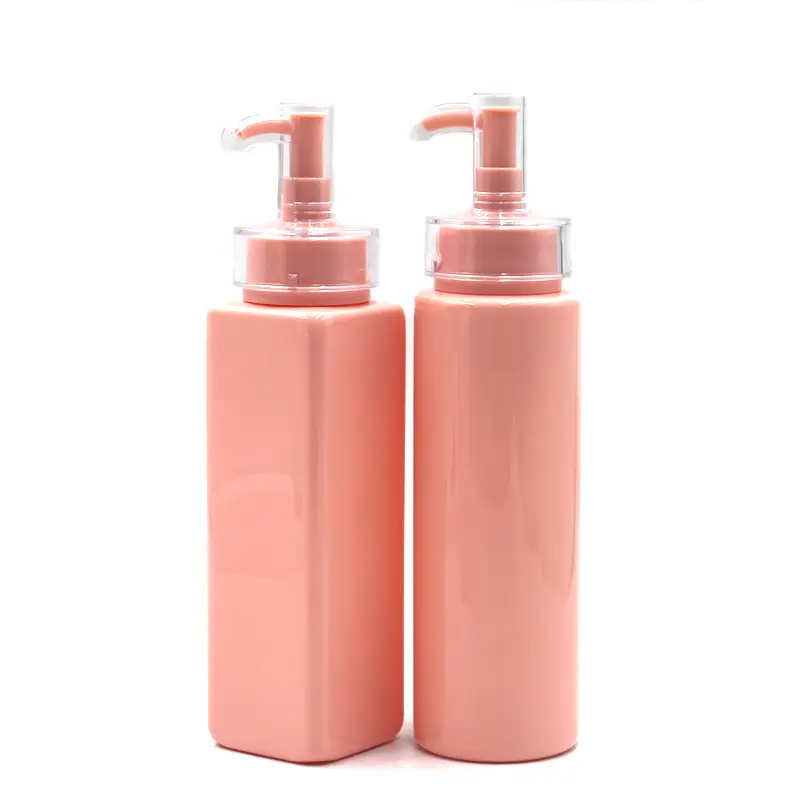 Vendita calda in fabbrica flacone cosmetico di colore rosa per la cura della pelle 100ml 200ml 250ml lozione shampoo contenitore cosmetico con pompa rosa