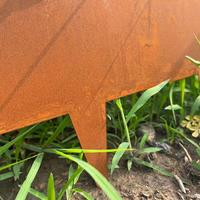 Bordure de jardin rectangulaire en acier corten Sunsbuild, éclairage solaire intégré, décoration extérieure de luxe, robuste et résistante aux intempéries, directement de l'usine