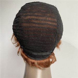 Brasiliani di Remy Capelli Corti Bagnato ed Ondulato Pixie Cut Parrucca Ocean Wave Dito Wave Nessuno Merletto Parrucca di Capelli Umani per nero Delle Donne - Product Image 5